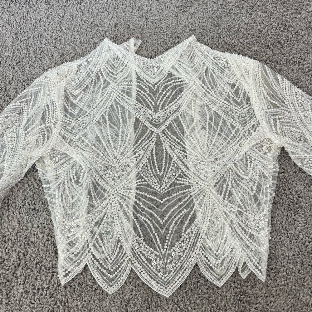 Eva Lendel Amani Bridal Bolero for Wedding Dress Contemporary 1920s Flapper Glam - Picture 5 of 16